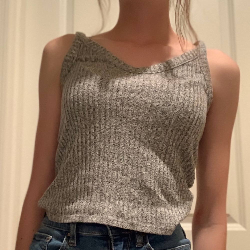 Gray V-neck